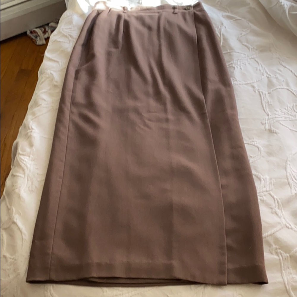 Cocoa colored rayon skirt.